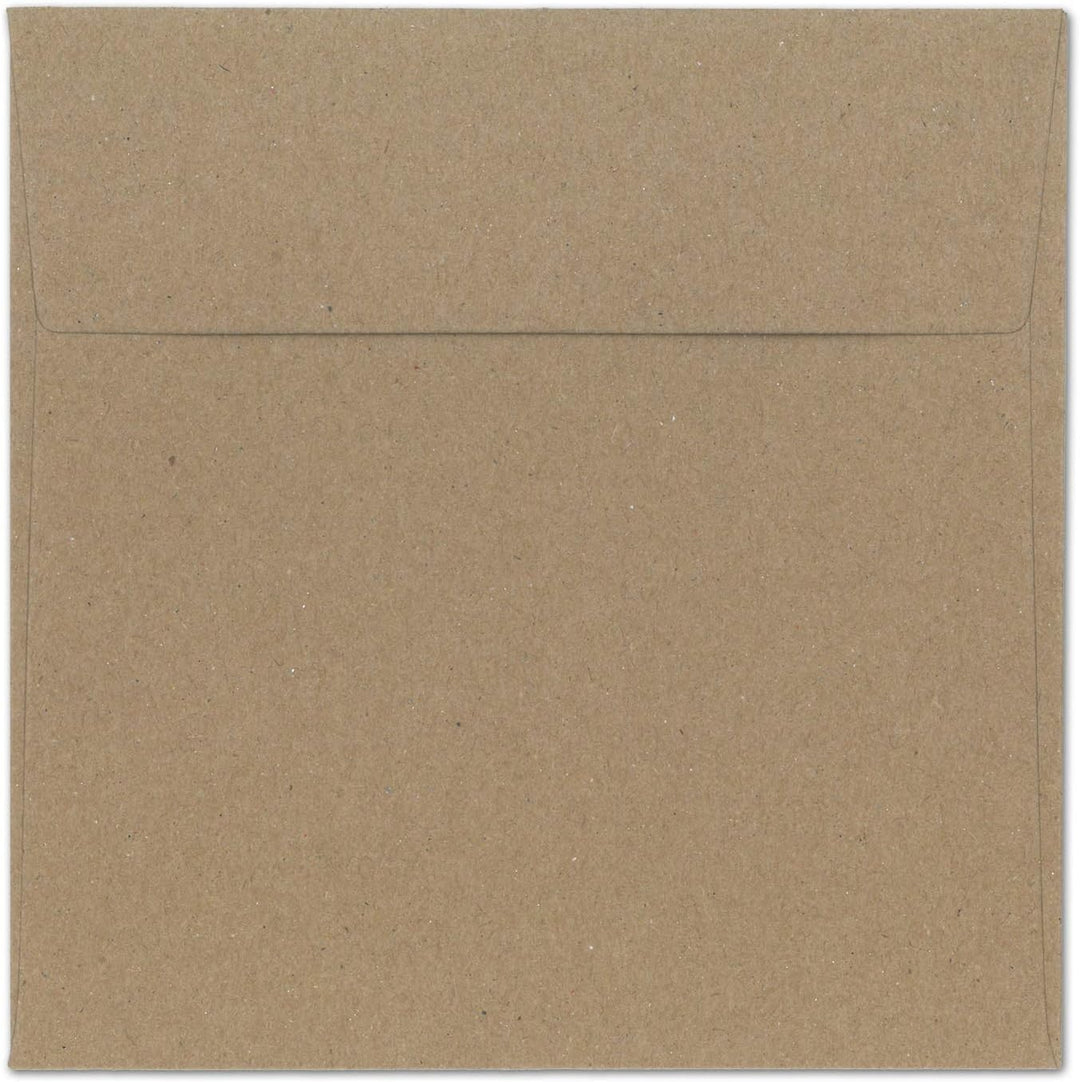 150 Kraftpapier Briefumschläge in Sandbraun - quadratisches Format 16 x 16 cm - Vintage Recycling Ku