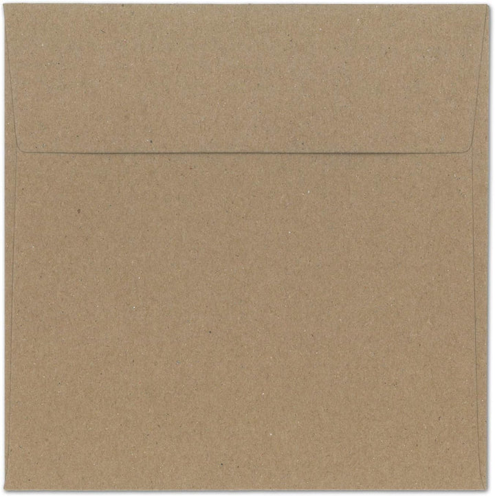 150 Kraftpapier Briefumschläge in Sandbraun - quadratisches Format 16 x 16 cm - Vintage Recycling Ku