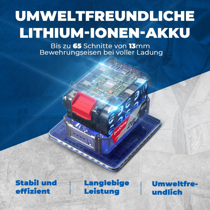 DongCheng Akku-Winkelschleifer 18V, Ø 125mm, 1000W, bürstenloser Motor, 3 Drehzahlstufen, Schnellspa