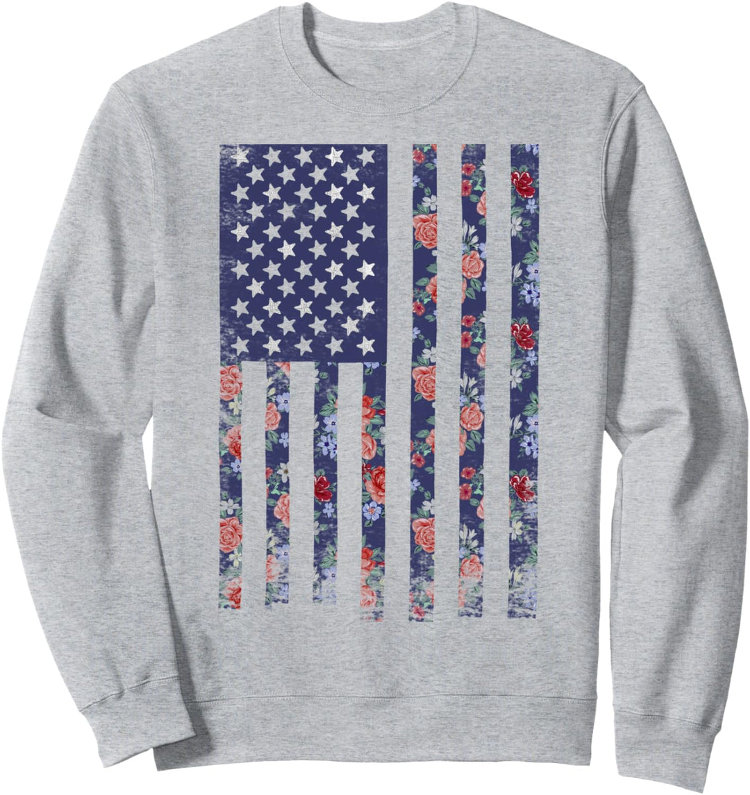 Trendy Floral Flag Sweatshirt