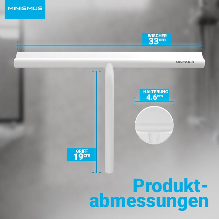 Minismus Duschabzieher - Abzieher für Dusche, Bad, Fliesen, Spiegel, Fenster - inkl. Magnet-Halterun