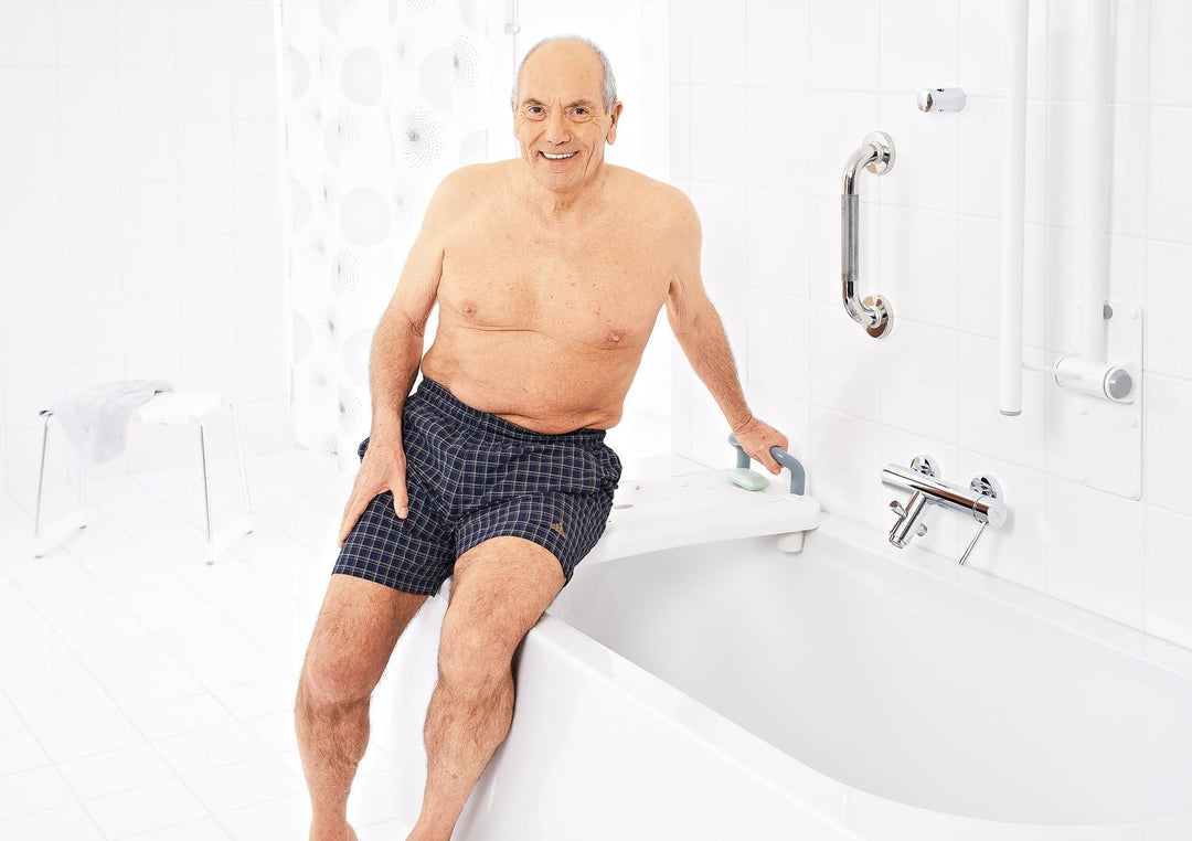 RIDDER Assistent A0040101 Badewannen-Brett, Badewannensitz mit Haltegriff, weiss Badewannen-Brett Si