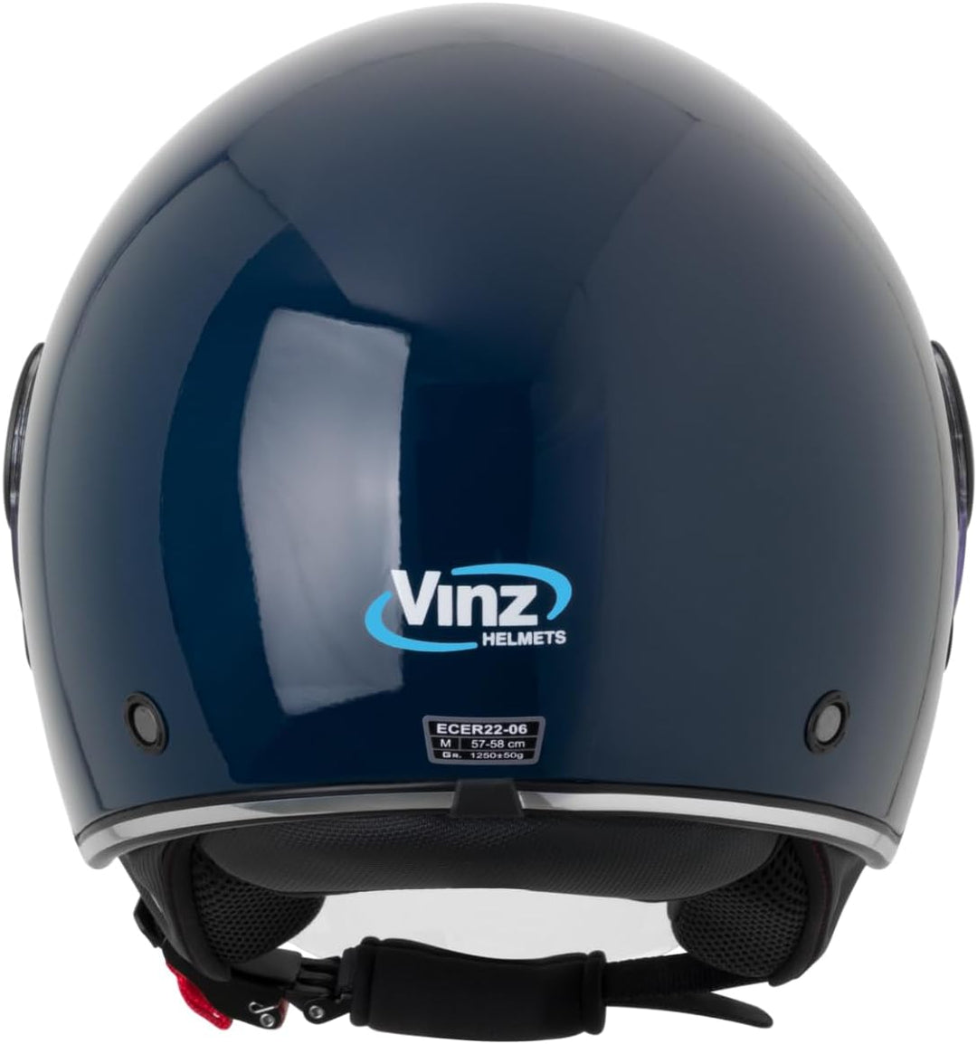 VINZ Tobia Jethelm mit Doppelvisier | Roller Helm Fashionhelm | In Gr. XS-XXL | Jet Helm mit Sonnenb