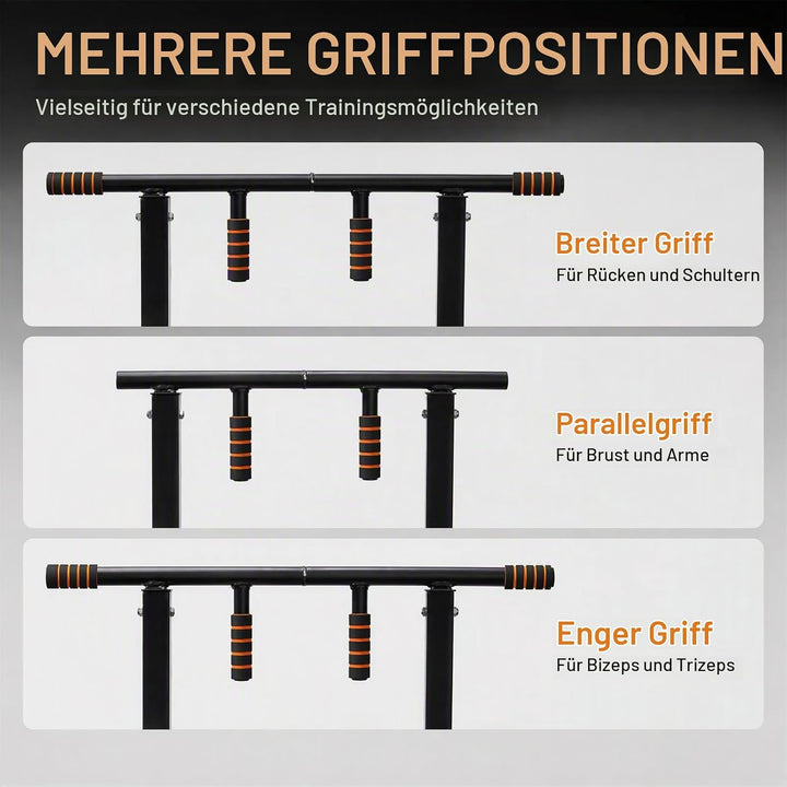 Klimmzugstange Wand &amp; Dip Station, Pull Up Bar Über 200kg, Multifunktionelles Indoor Trainingsgerät