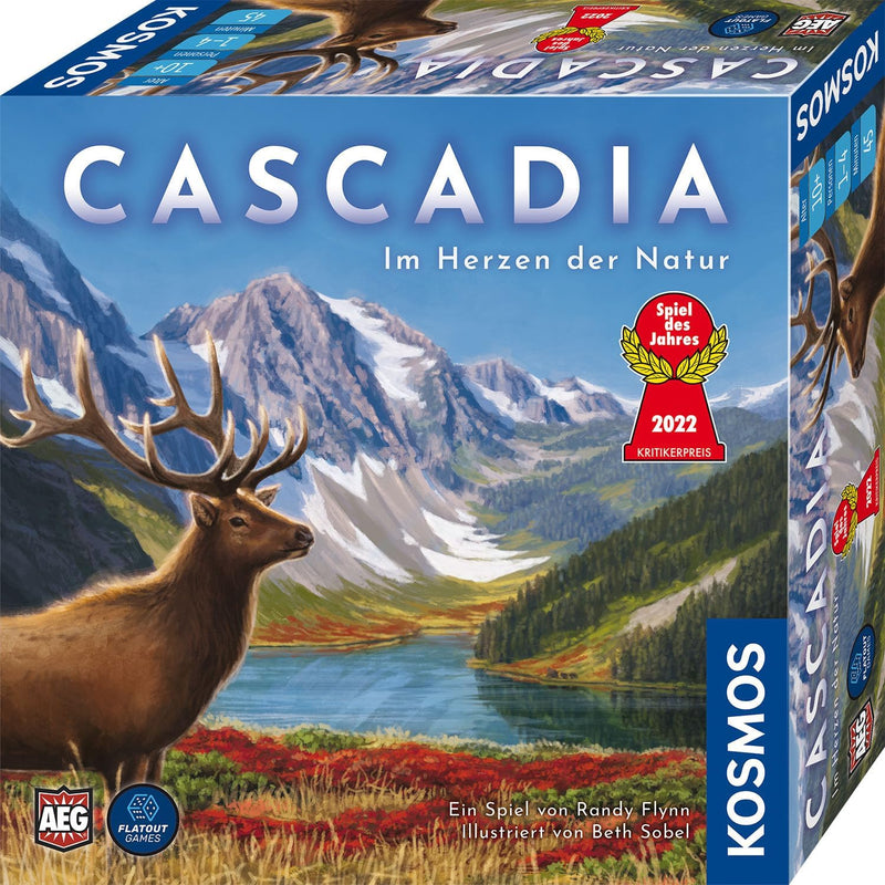 Kosmos 682590 Cascadia – Im Herzen der Natur, Spiel des Jahres 2022, Legespiel mit Holz-Elementen, F