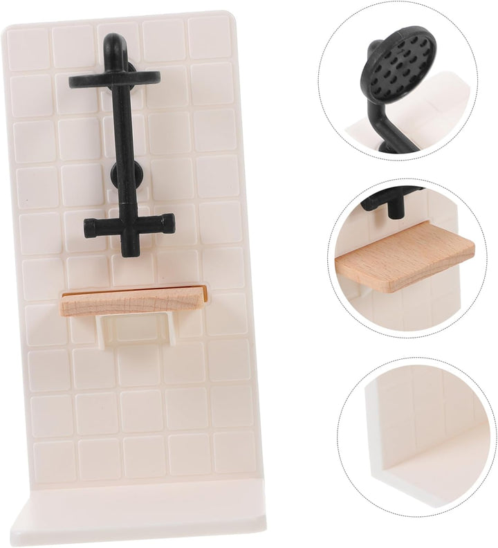UPKOCH Massstab Realistische Langlebige Mini Dusche Puppenmöbel für Detailgetreue Puppenhaus Szene S