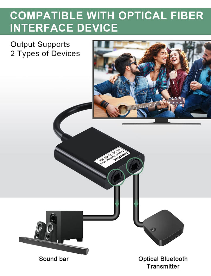 Toslink Splitter 1 in 2 Out Optischer Splitter Digital Audio Optisches Kabel Verteiler Optical Audio