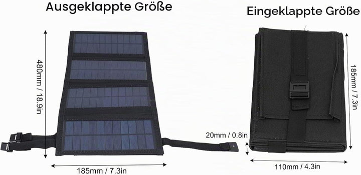 20W Solarpanel Faltbar, USB Solarpanel Solar Ladegerät Wasserdicht Handy Power Banks Camping Solar C