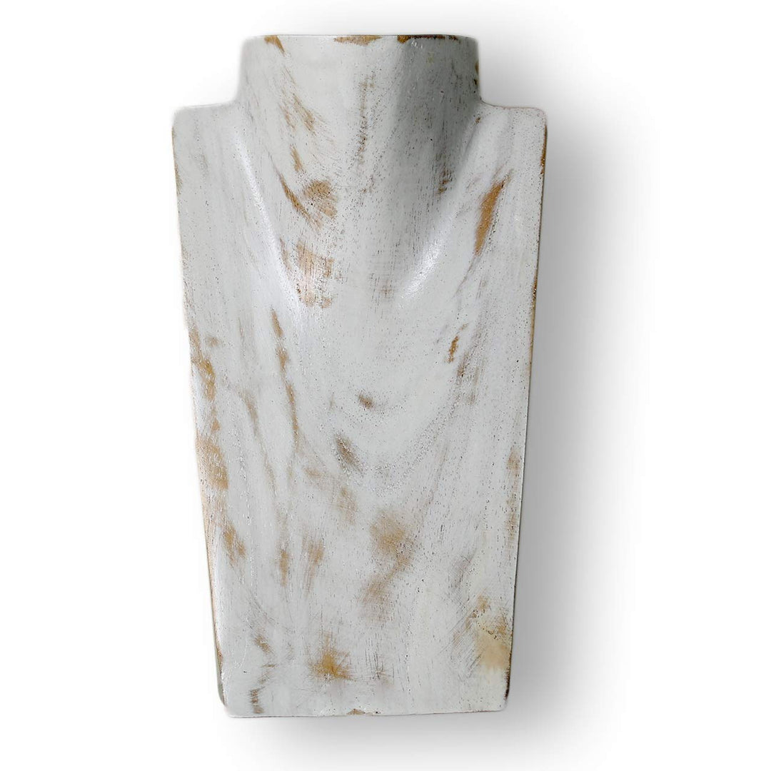 ART-CRAFT Schmuckständer Kettendisplay Schmuckbüste aus Holz White-wash 20 cm Weiss 20cm, Weiss 20cm