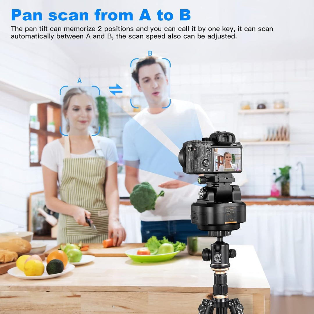 Soonpho M6 Auto Face Tracking Motorized Rotating Panoramic Tripod Head, AI Smart Face Body Tracking