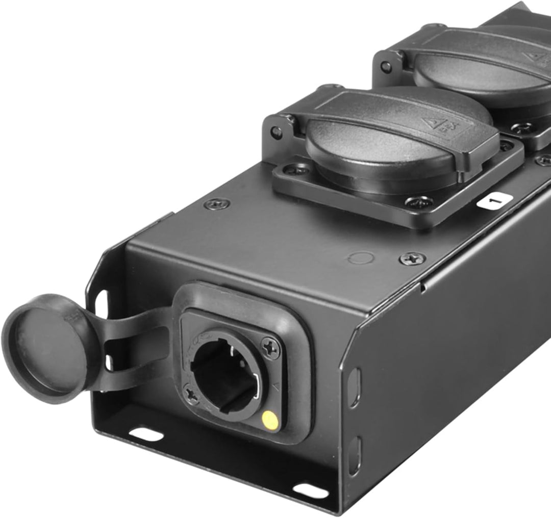 Adam Hall Cables PRO PORT 2 T - Stromverteiler, 2 x Schukobuchse IP54, IP65 In & IP65 Out, stahl, sc