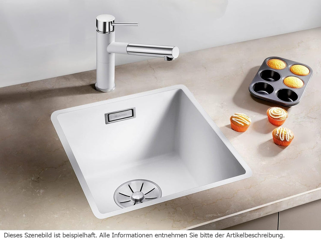 BLANCO SUBLINE 320-F | SILGRANIT weiss | Einbauart: Flächenbündig | ohne Ablauffernbedienung | 40er