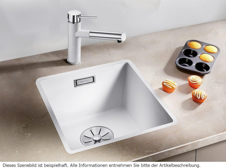 BLANCO SUBLINE 320-F | SILGRANIT weiss | Einbauart: Flächenbündig | ohne Ablauffernbedienung | 40er