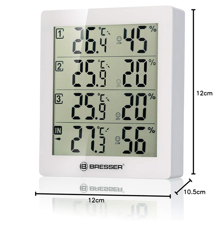 Bresser Wetterstation Funk mit Aussensensor Temeo Hygro Quadro inklusive 3 Aussensensoren um bei 4 U