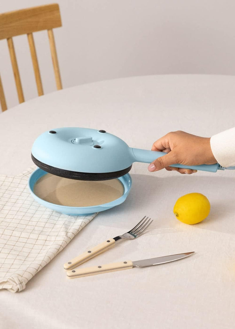 CREATE/CREPE MAKER/Crêpe-Maker elektrischer Blau/Rutschfeste Platte, Ø21cm, 600W