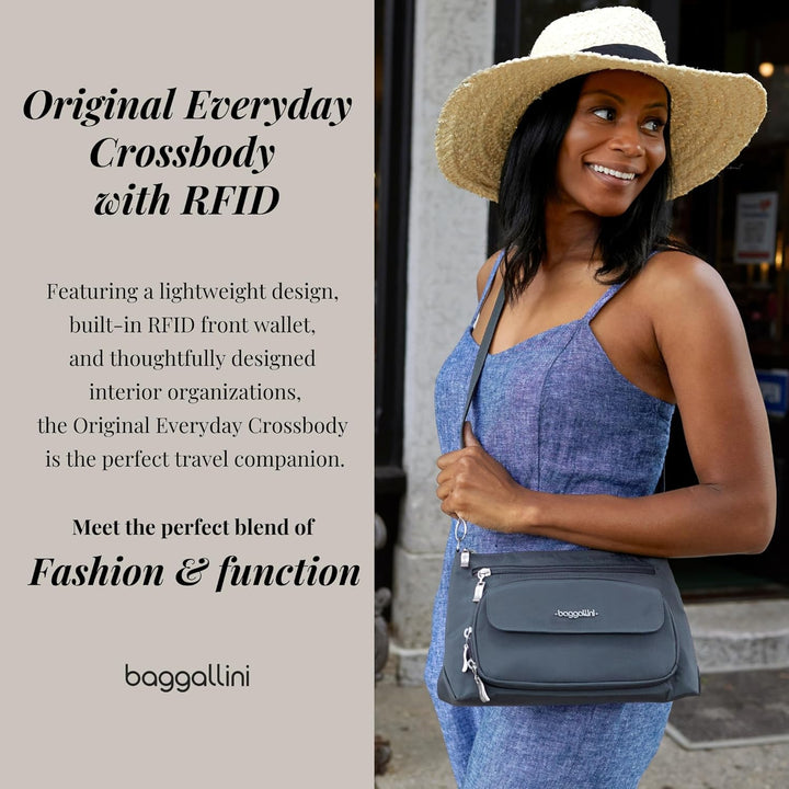 Baggallini Damen Umhängetasche Original RFID Everyday Crossbody Bag Pazifik, Pazifik