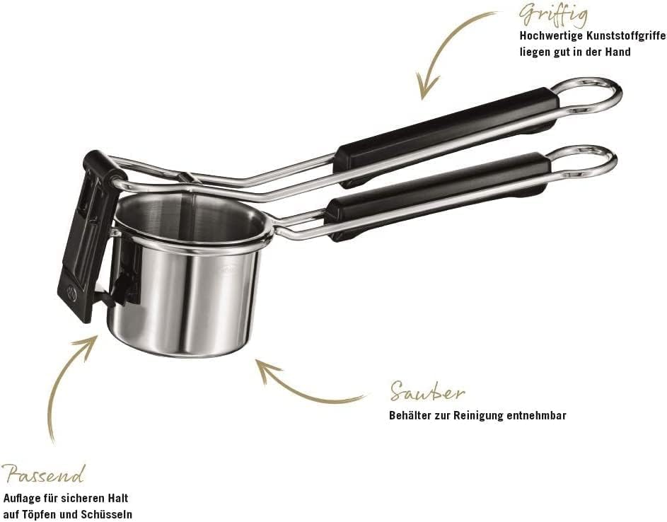 RÖSLE Kartoffelpresse, hochwertige Presse zur Zubereitung von Kartoffelpüree, einfache Reinigung, Ed