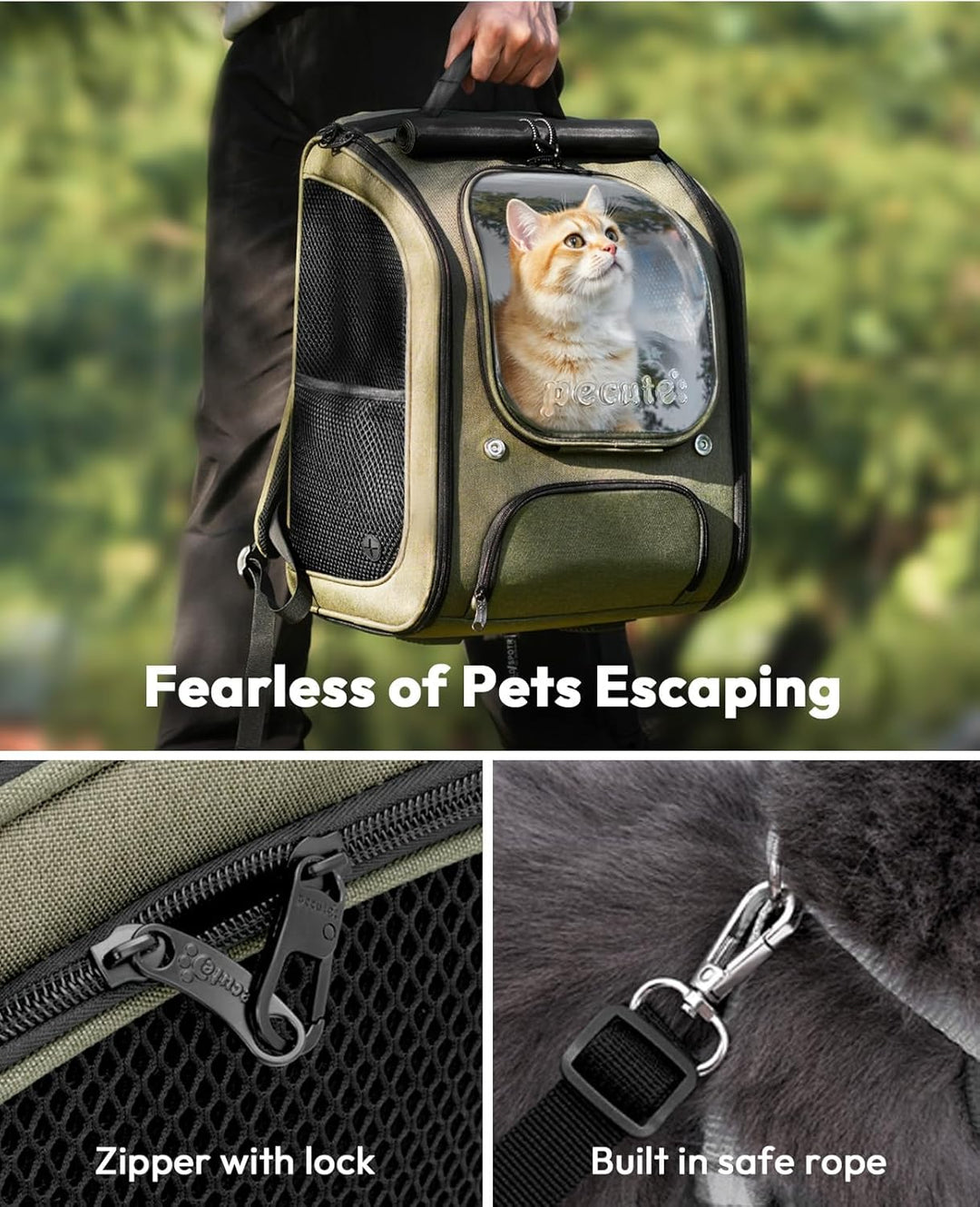 pecute Katzenrucksack Bubble Haustier Rucksack mit Netzfenster, Tragbare und Faltbare Katzentasche,