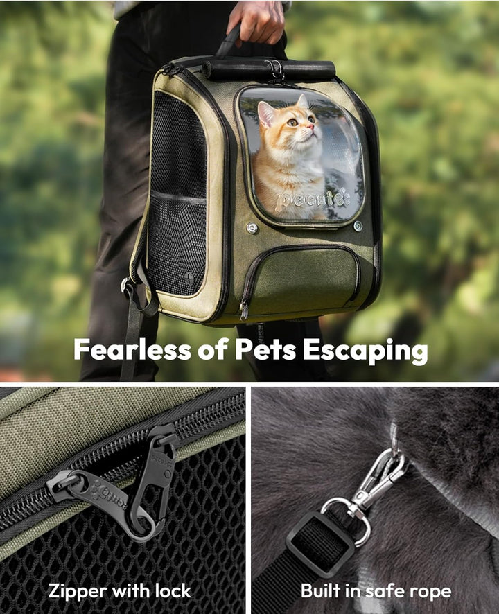 pecute Katzenrucksack Bubble Haustier Rucksack mit Netzfenster, Tragbare und Faltbare Katzentasche,