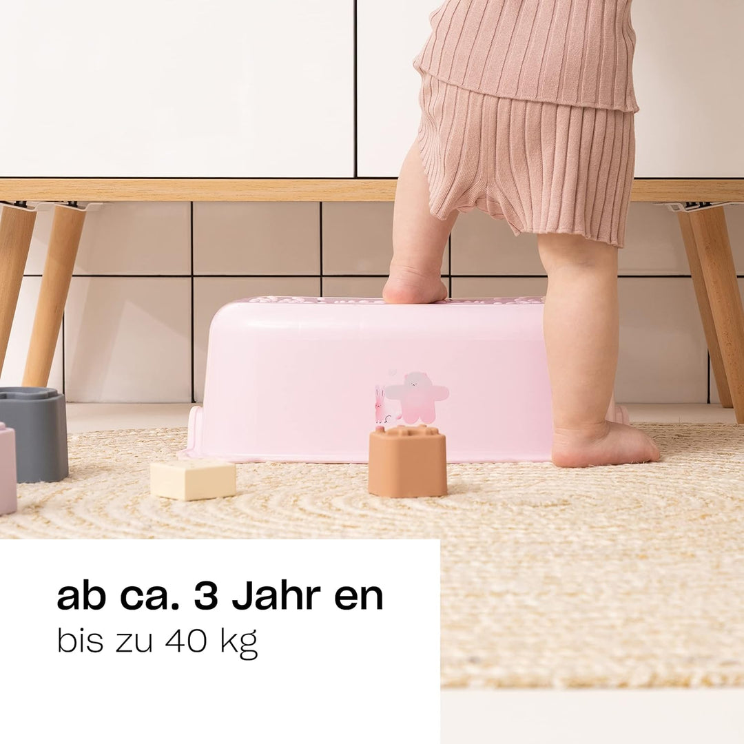 Hylat Baby Kinderhocker & Kindertoilettensitz Set - Rutschfester Tritthocker + Toilettenaufsatz für