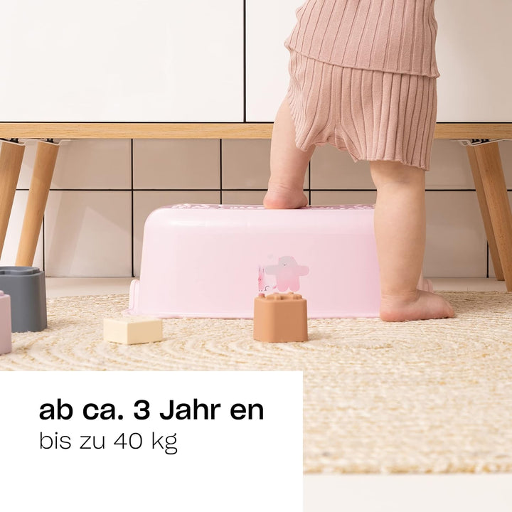 Hylat Baby Kinderhocker & Kindertoilettensitz Set - Rutschfester Tritthocker + Toilettenaufsatz für