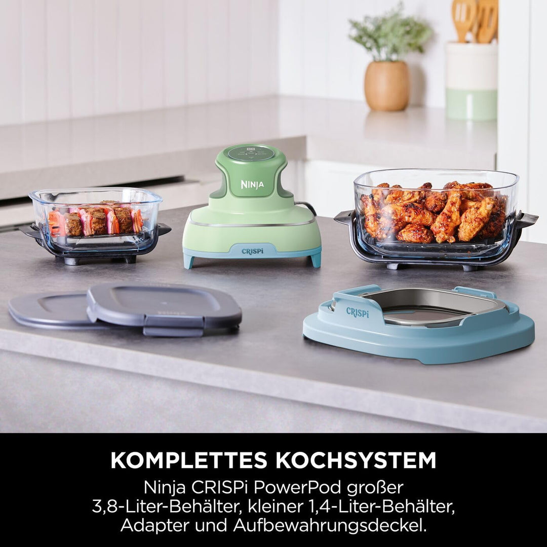 Ninja CRISPi Tragbare Heissluftfritteuse, 3,8 l & 1,4 l, 4-in-1: Heissluftfrittieren, Braten, Aufknu