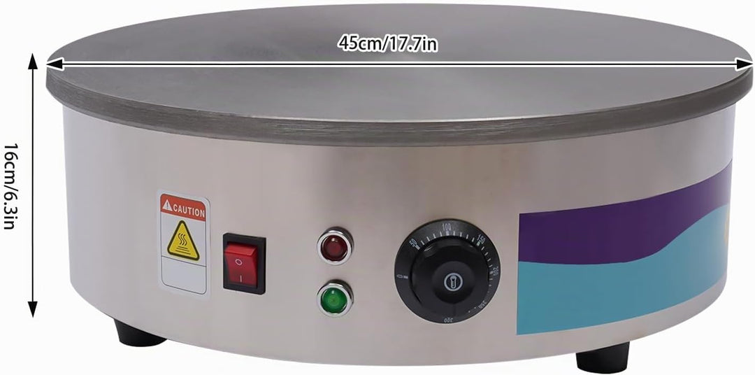 Crepes Maker Crepes Platte,Elektrische Crepe Maker, Crepe Maker mit Spreader &amp; Spatula,17,7 Zoll,3 k
