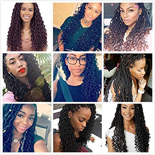 Xtrend 6Packs 18inch Crochet Braids Twist Hair Goddess Faux Locs Lockige Enden Dreadlocks Braids Syn