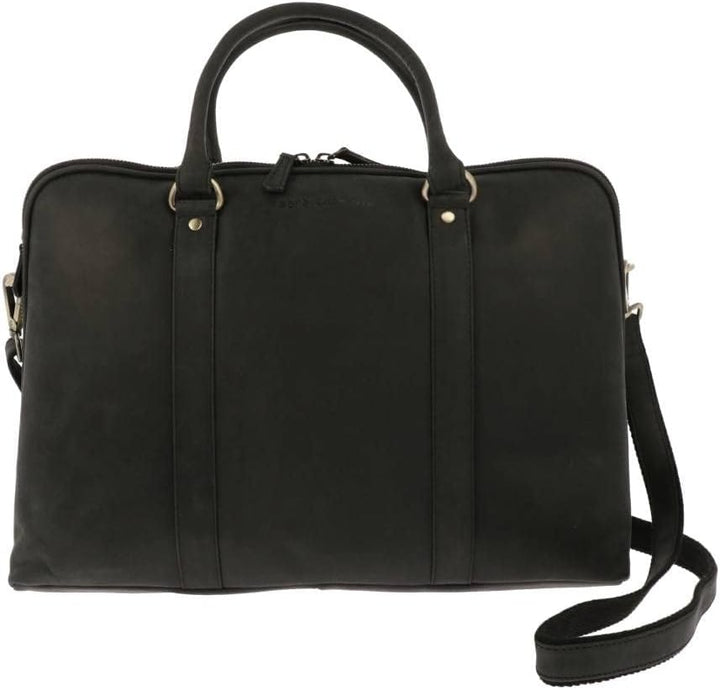 More Than Hip Hazel Laptoptasche 15,6 Zoll - Damen Arbeitstasche aus Vintage Öko Leder Aktentasche f