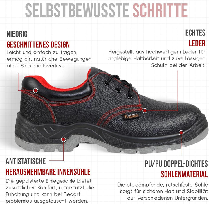 Arbeitsschuhe herren S1 , Schuhe, Leder Sicherheitsschuhe herren - Wasserdichte schuhe, mit Rutschfe
