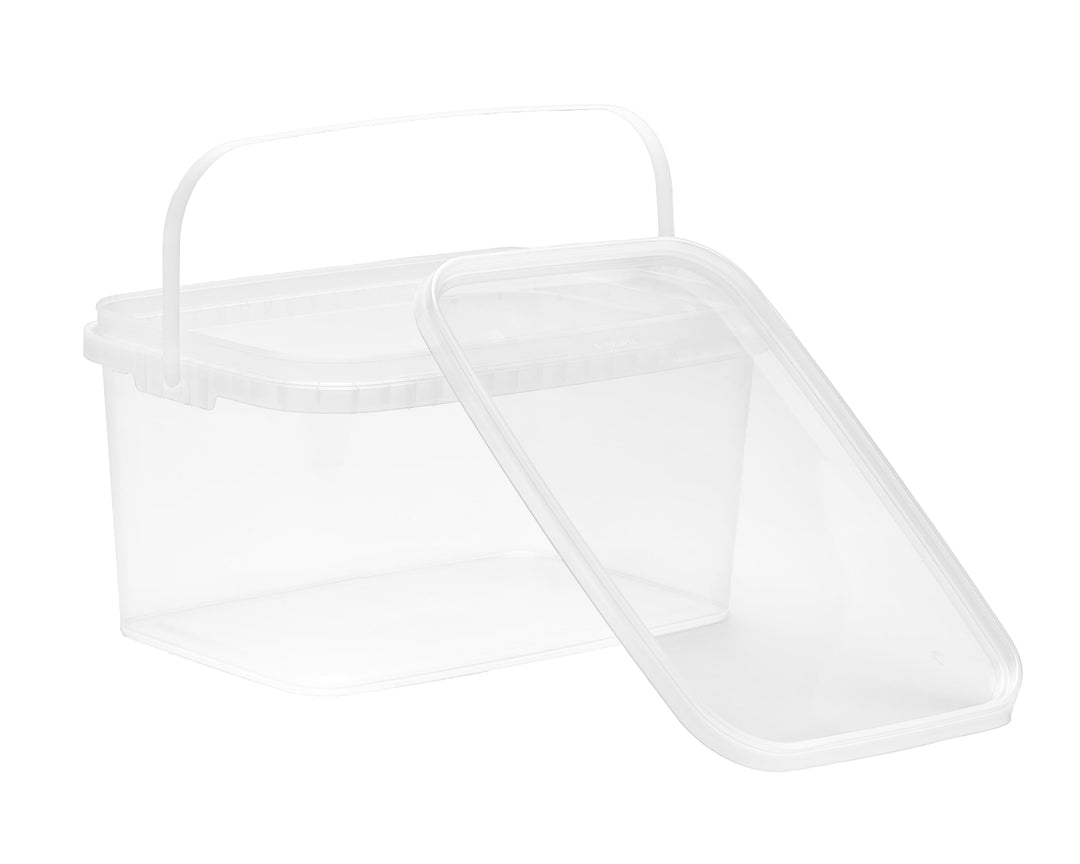 Nipter Eimer mit Deckel 5l, Eimer 5,8l rechteckig, Plastikeimer transparent, stapelbar, 15 Stück 5L
