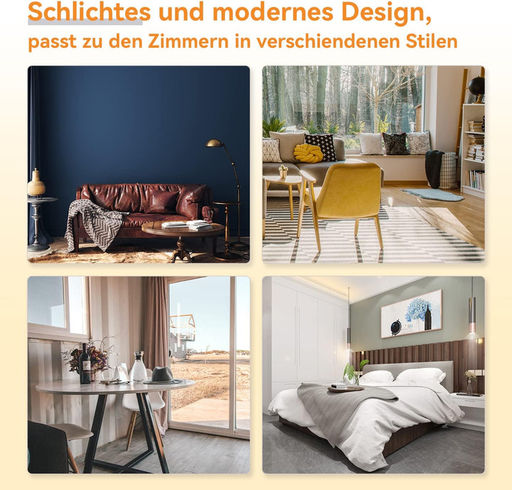 SONNI Deckenventilator mit Beleuchtung und Fernbedienung Leise in 3 Farbtemperatur 119cm Weiss und H
