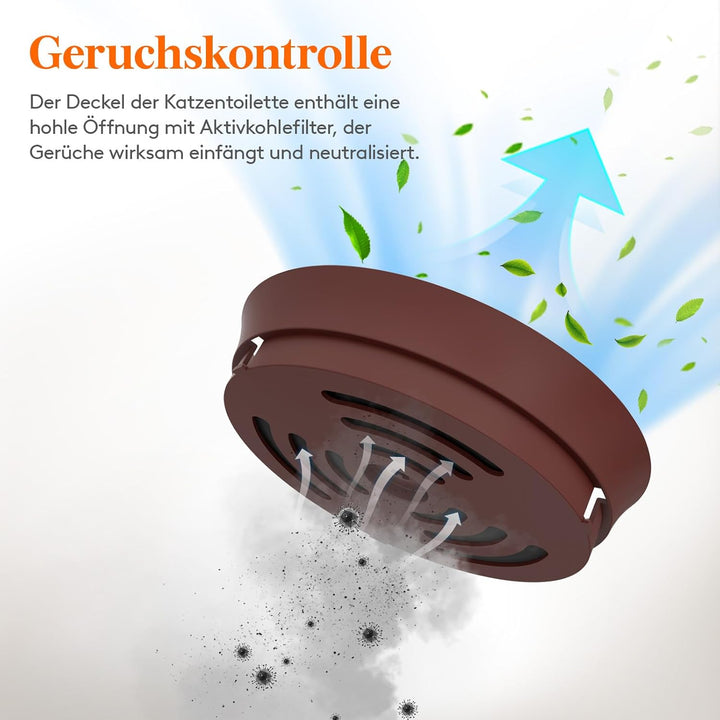 Lifewit Katzenklo mit Kunstpflanze und Schaufel für grosse Katzen, verstecktes Katzenklo mit Geruchs
