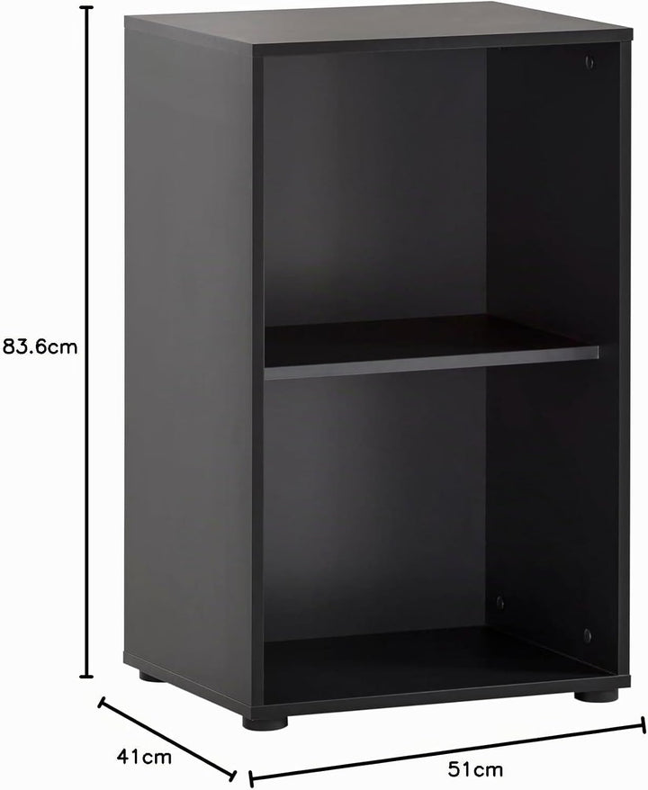 Schildmeyer Regal Aino 155720, schwarz matt, 51 x 41 x 83,6 cm 2 Fächer, 2 F&amp;