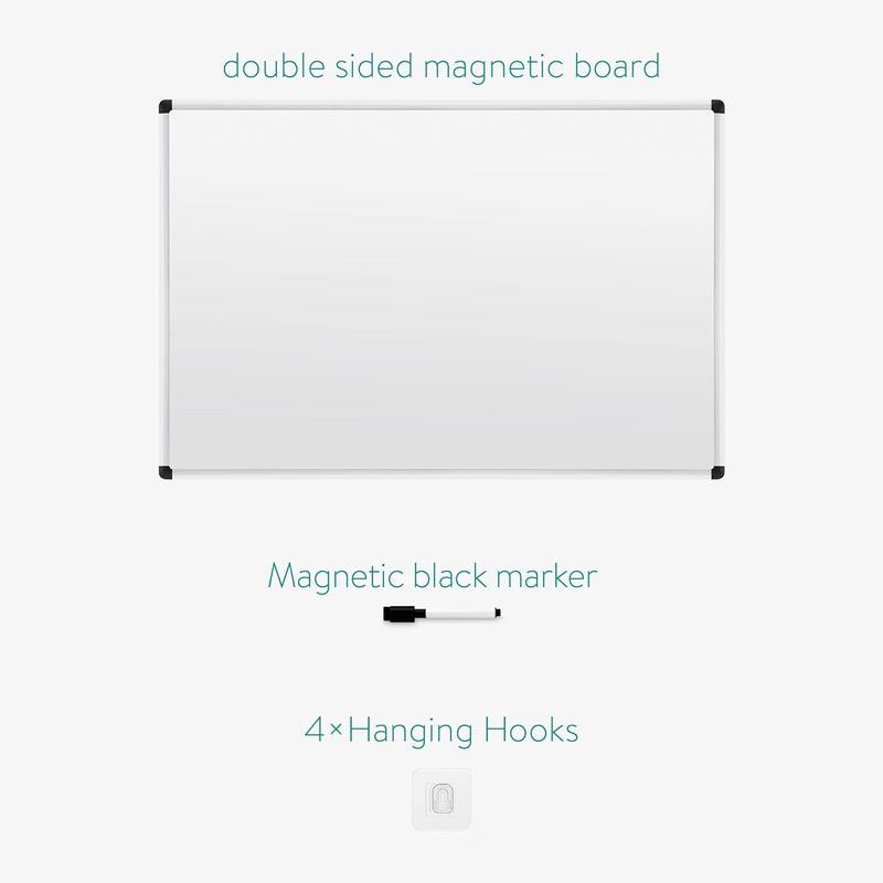 Navaris Kombiboard Tafel mit Aluminium Rahmen - 90x60cm Whiteboard Magnettafel zum Beschriften doppe