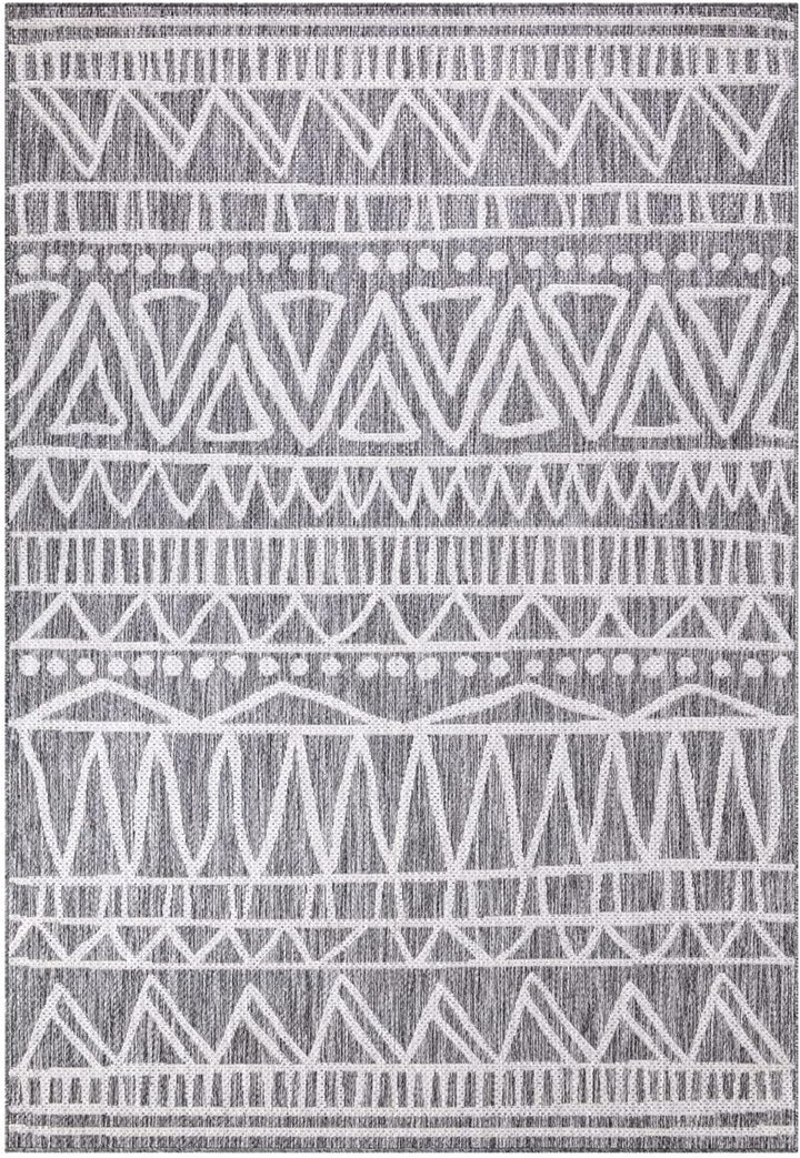 carpet city Outdoor-Teppich Wetterfest Balkon Terrassen - Grau in 160x230 cm - Deko Teppiche Aussen