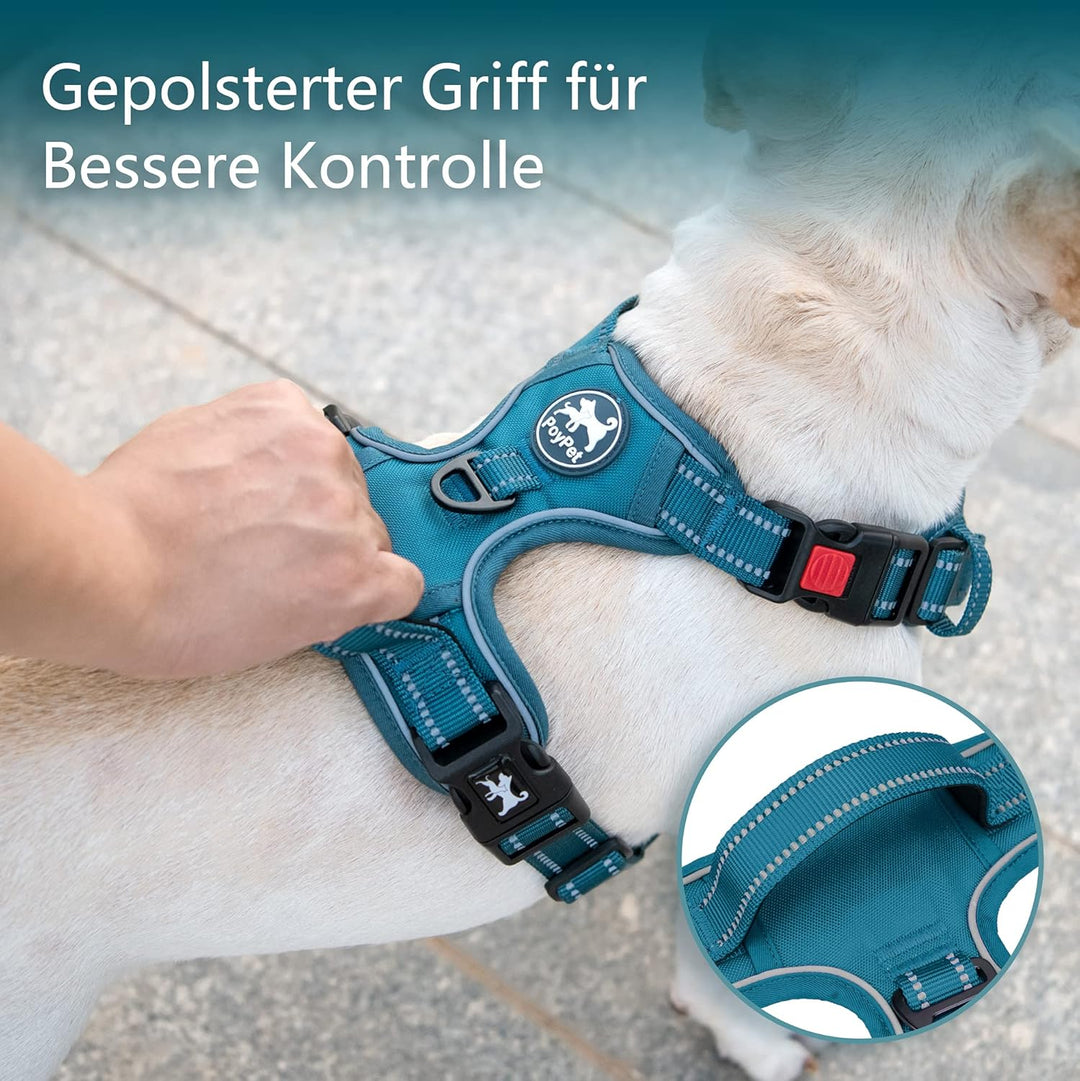 PoyPet Hundegeschirr ohne Zug, Reflektierendes Hundegeschirr für Hunde ohne Würgen, verstellbare, we