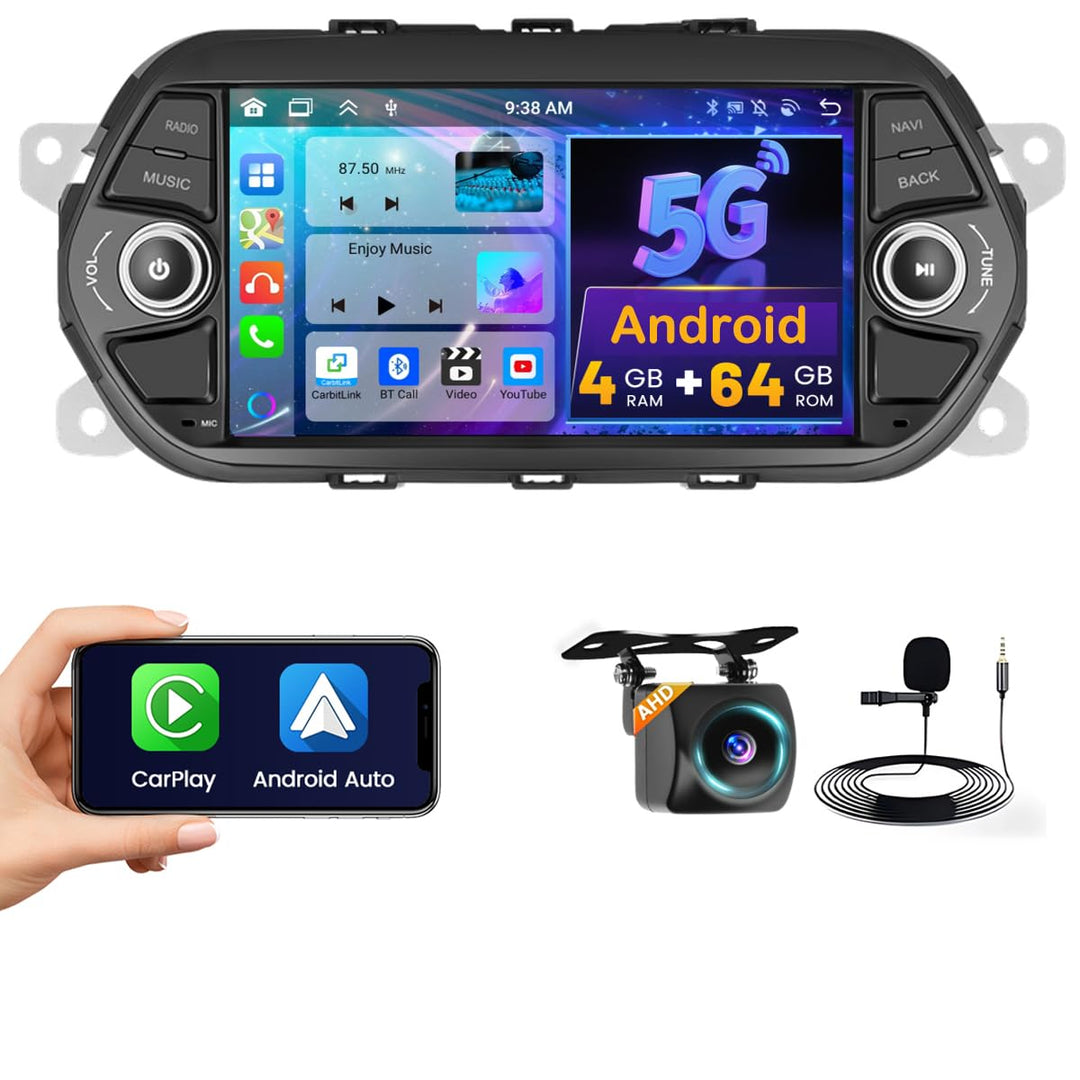 5G WiFi 4+64G Android Autoradio für FIAT Tipo FIAT Egea 2015-2017 Wireless Carplay Android Auto,7 Zo