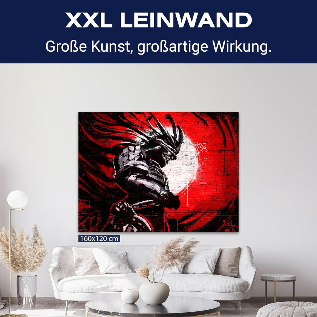 wandmotiv24 Leinwandbild Kämpfer und Krieger, 60x45cm, Querformat, Samurai, Deko, Bilder auf Leinwan