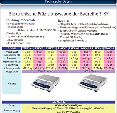 E15KY-1 15kg/1g Präzisionswaage Laborwaage Feinwaage Industriewaage Tischwaage Goldwaage G&G