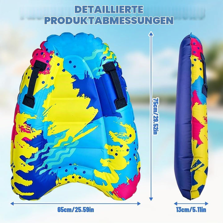 Bodyboard Aufblasbar, Aufblasbares Surfbrett, Tragbares Bodyboard Kinder mit Griffen, Aufblasbares S