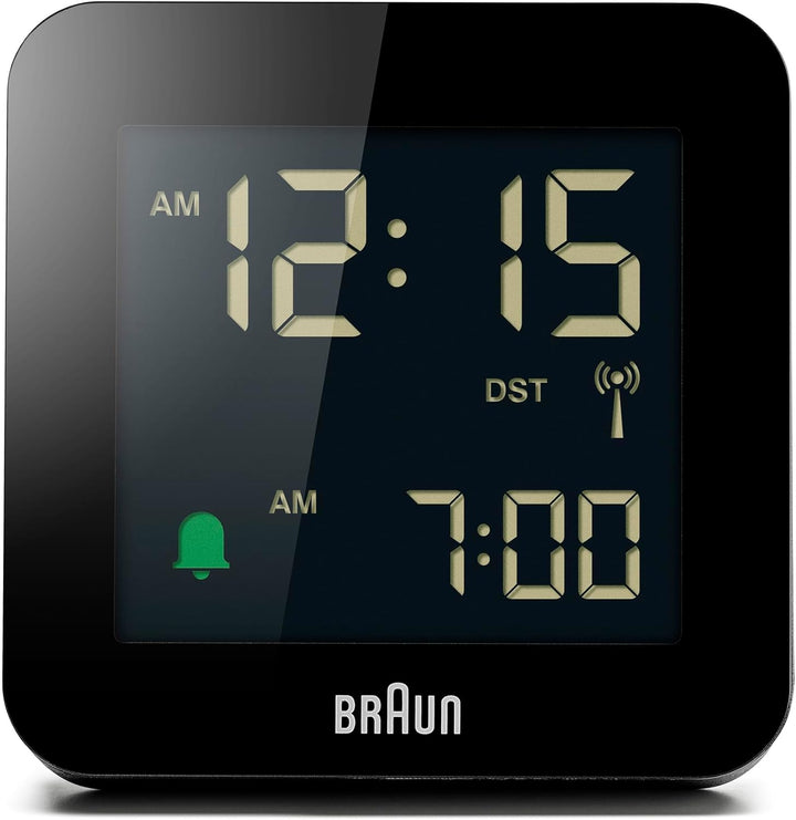 Braun Digitaler Funkwecker Mitteleuropäische Zeitzone (MEZ) mit Schlummerfunktion, Negatives LC-Disp