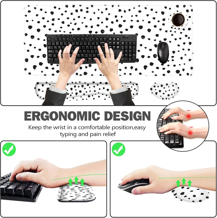 ToLuLu Erweitertes Gaming-Mauspad, Memory-Schaum, ergonomische Tastatur-Maus-Handgelenkauflage, gros