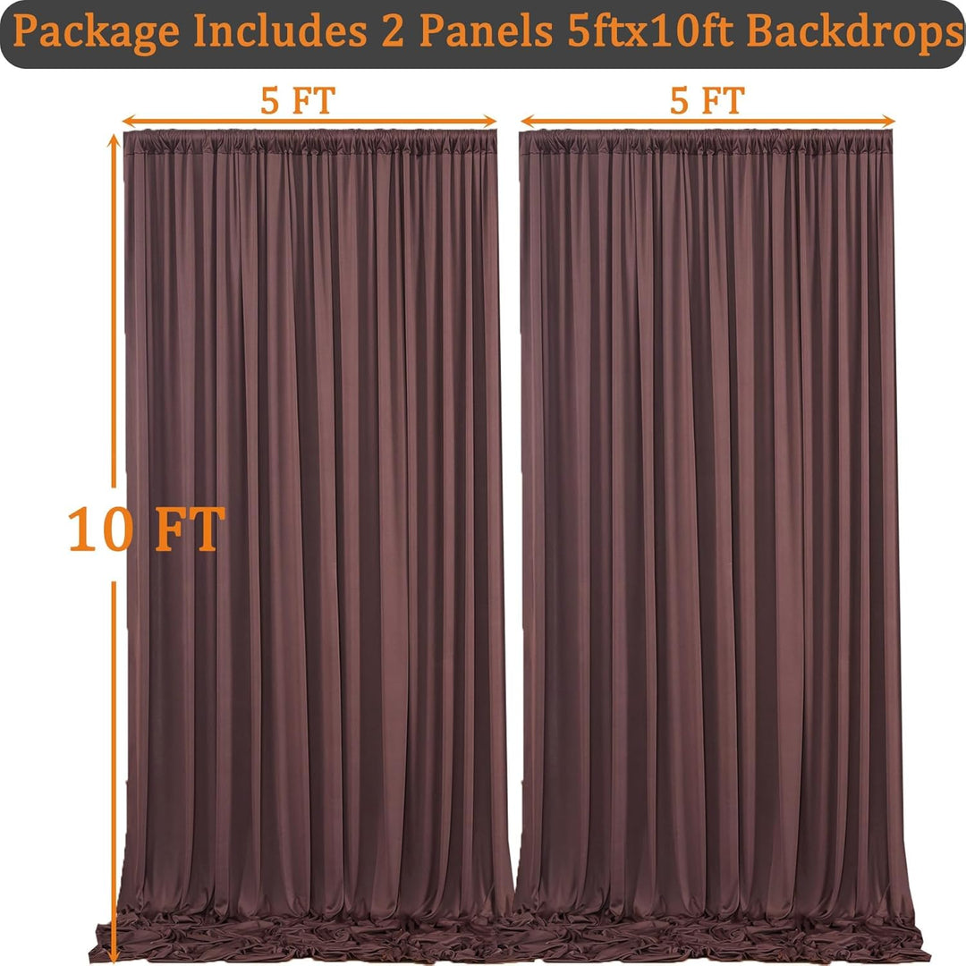 3x3 m Braun Vorhang für Kulissen und Party-Hintergrund - Polyester Hochzeit Hintergrund für Geburtst