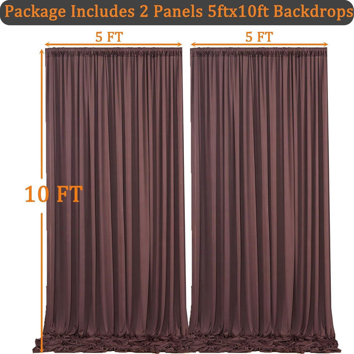 3x3 m Braun Vorhang für Kulissen und Party-Hintergrund - Polyester Hochzeit Hintergrund für Geburtst