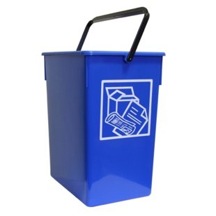 Recycling-Mülleimer, blau, 15 Liter, mit Griff, 20 x 28 x 34 cm