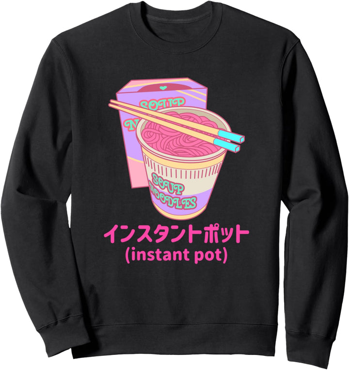 Soup Noodles Instant Pot Vaporwave Retro Style Sweatshirt