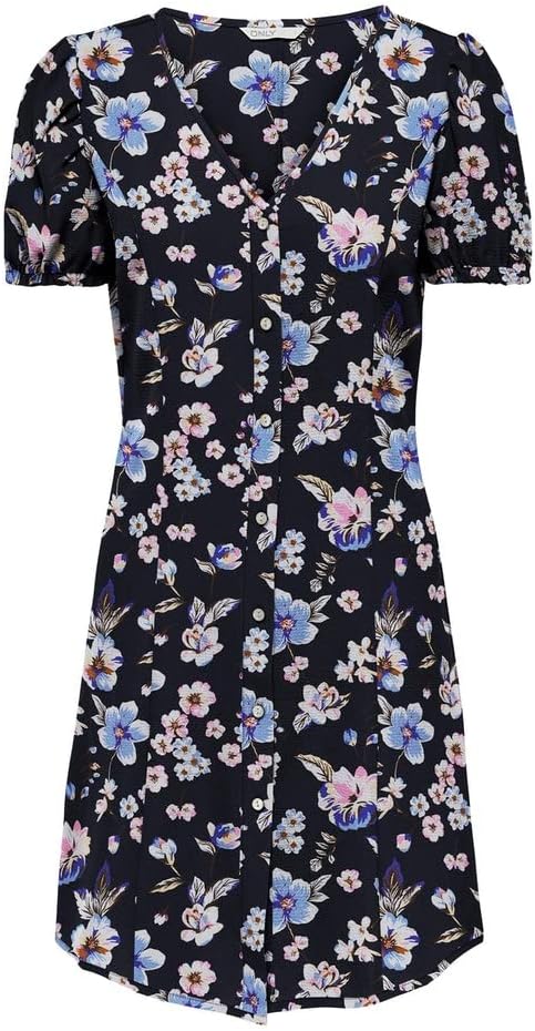 ONLY Kleid Onlnova Life S/S Lucy Dress AOP PTM S Sky Captain, S Sky Captain