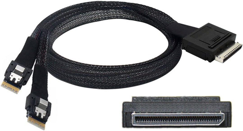 chenyang CY SFF-8611 auf SFF-8654 Kabel,OCuLink PCIe PCI-Express SFF-8611 8x 8-Lane auf 2 SFF-8654 S