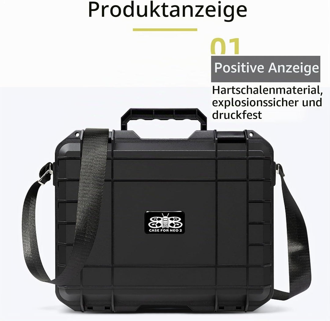 ZJRXM Neo 2 Koffer, Hartschalen Tasche für DJI Neo 2 Drohne und Zubehör, kompatibel mit RC-N3 Contro